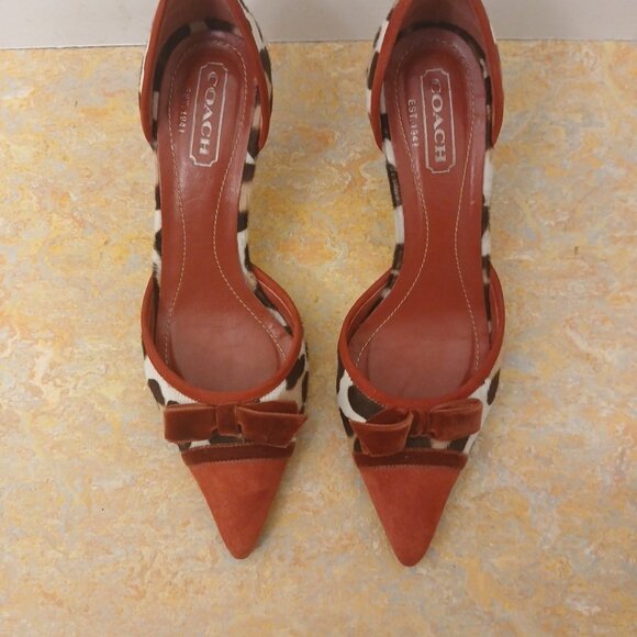 Coach Pony Hair Cheetah Pumps HEELS - Picture 3 of 14